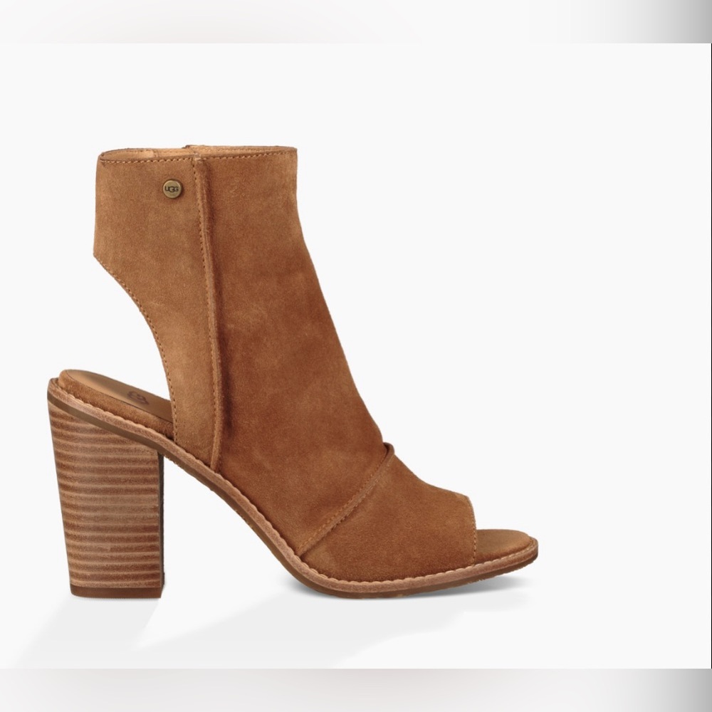 UGG Chestnut Peep Toe Bootie Size 10